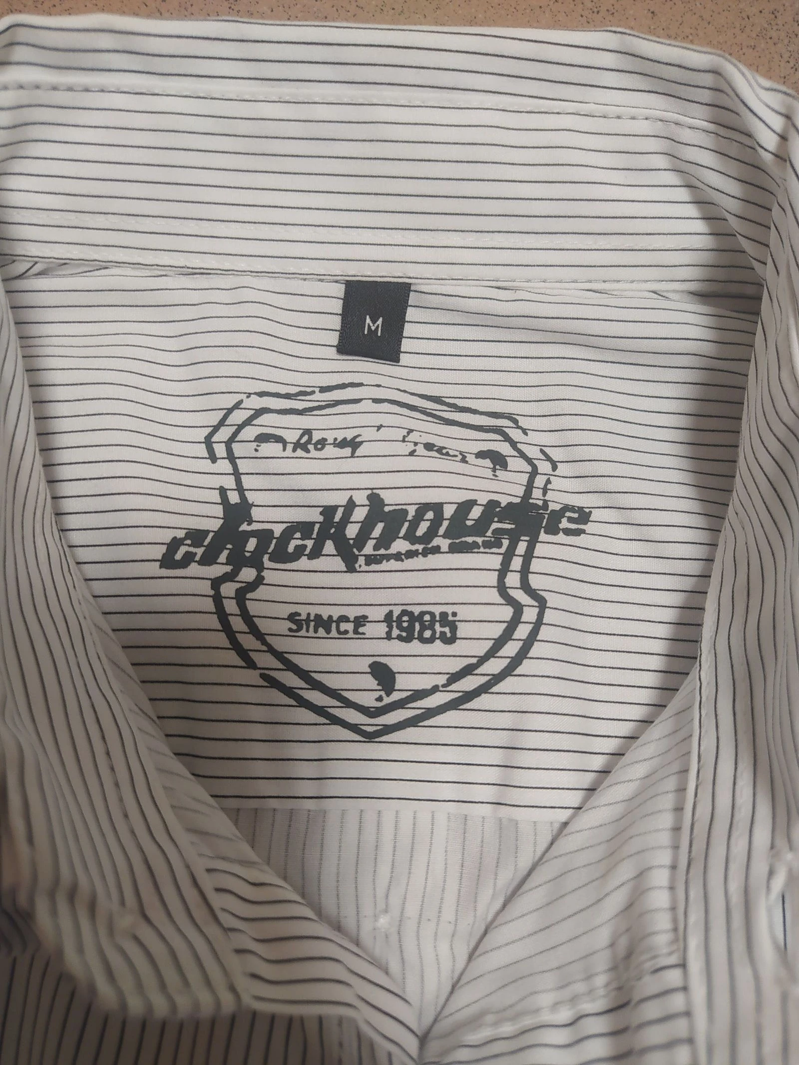 Short-sleeved striped Clockhouse shirt – Size M – photo 5